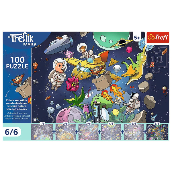 Фото - Пазли (5-7 років) Trefl The Treflik Family Дядько у космосі 6/6" 100 ел. (16546)