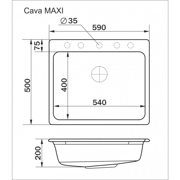 Фото - Мийка кухонна Interline CAVA MAXI White