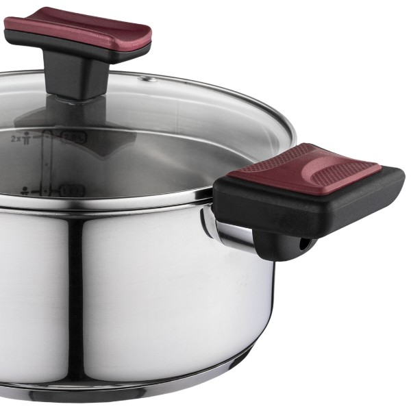 Фото - Набір посуду Tefal G723SA74 Cook & Clip 10 пр каструлі 22см (6,1 л)/24 см (5,0 л)/20 см (2,9 л)/18 см (2,0 л), ковш16 см (1,5 л)