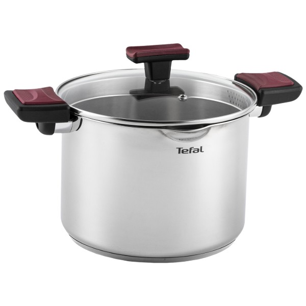 Фото - Набір посуду Tefal G723SA74 Cook & Clip 10 пр каструлі 22см (6,1 л)/24 см (5,0 л)/20 см (2,9 л)/18 см (2,0 л), ковш16 см (1,5 л)
