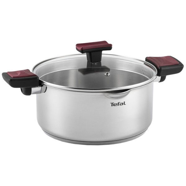 Фото - Набір посуду Tefal G723SA74 Cook & Clip 10 пр каструлі 22см (6,1 л)/24 см (5,0 л)/20 см (2,9 л)/18 см (2,0 л), ковш16 см (1,5 л)