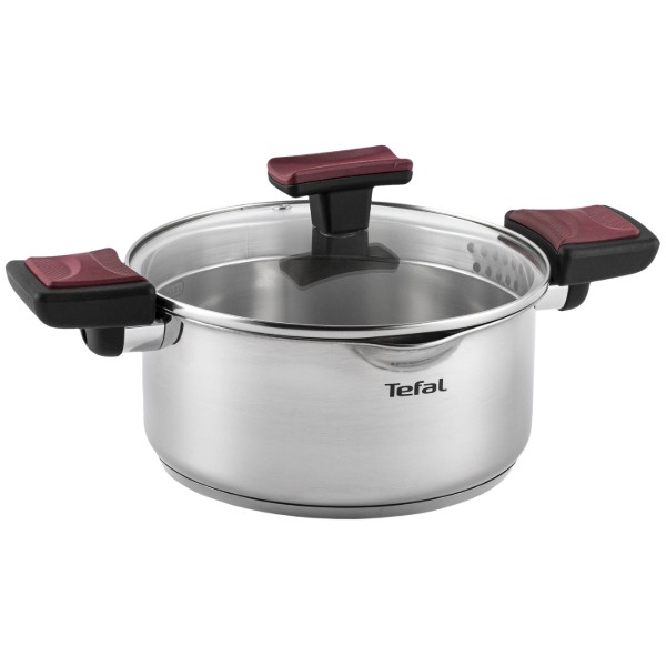 Фото - Набір посуду Tefal G723SA74 Cook & Clip 10 пр каструлі 22см (6,1 л)/24 см (5,0 л)/20 см (2,9 л)/18 см (2,0 л), ковш16 см (1,5 л)