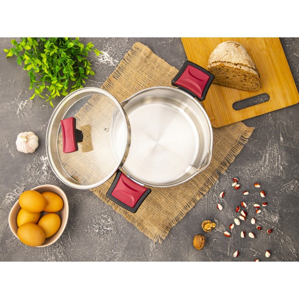 Фото - Набір посуду Tefal G723SA74 Cook & Clip 10 пр каструлі 22см (6,1 л)/24 см (5,0 л)/20 см (2,9 л)/18 см (2,0 л), ковш16 см (1,5 л)