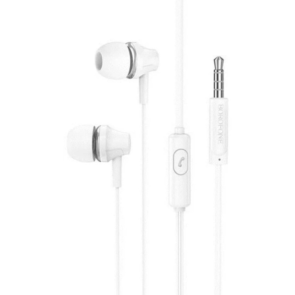 Фото - Навушники вкладиші дротові BOROFONE BM74 Singer universal earphones with microphone White (6974443388237)