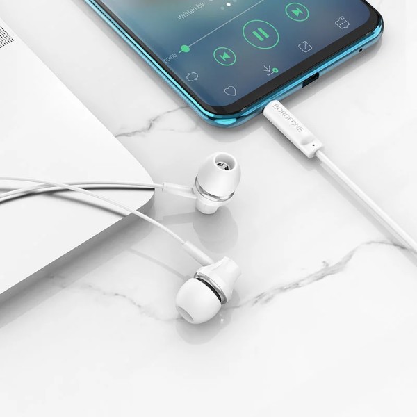 Фото - Навушники вкладиші дротові BOROFONE BM74 Singer universal earphones with microphone White (6974443388237)