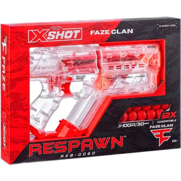 Фото - Бластер многозарядный ZURU X-SHOT Chaos FAZE Respawn (12 шариков) (36499)