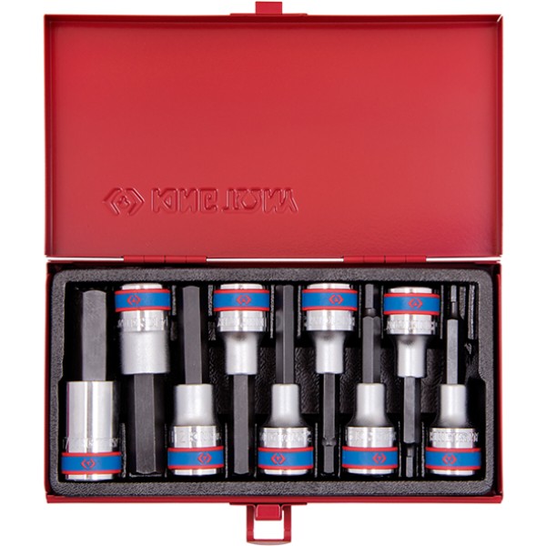 Фото - Біта для викрутки KING TONY 1/2" HEX, 4-17 мм 80 мм 9 шт. (4120PR)