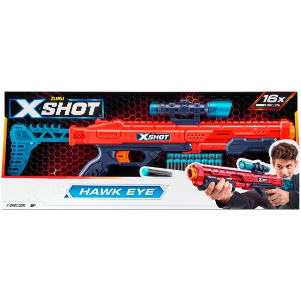Фото - Бластер многозарядный ZURU X-Shot Red EXCEL Hawk Eye (16 патронов) (36435R)