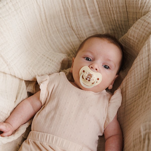 Фото - Анатомическая пустышка BabyOno 0-6 мес. бежевая/коричневая (1670/01)