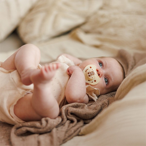 Фото - Анатомическая пустышка BabyOno 0-6 мес. бежевая/коричневая (1670/01)