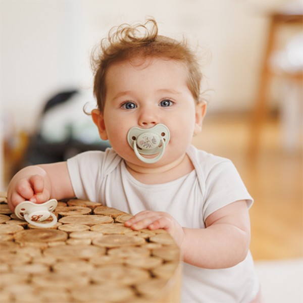 Фото - Анатомическая пустышка BabyOno 6-18 мес. бежевая/зеленая (1670/02)