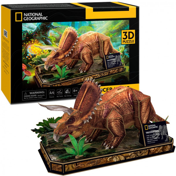 Фото - 3D пазли Cubic Fun National Geographic Dino "Трицератопс" (DS1052h)