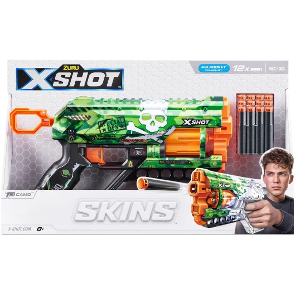 Фото - Бластер багатозарядний ZURU X-SHOT Skins Griefer Camo (12 патронів) (36561H) Фото - Бластер багатозарядний ZURU X-SHOT Skins Griefer Camo (12 патронів) (36561H)