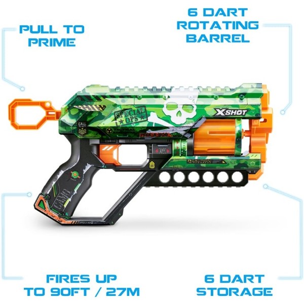 Фото - Бластер багатозарядний ZURU X-SHOT Skins Griefer Camo (12 патронів) (36561H)