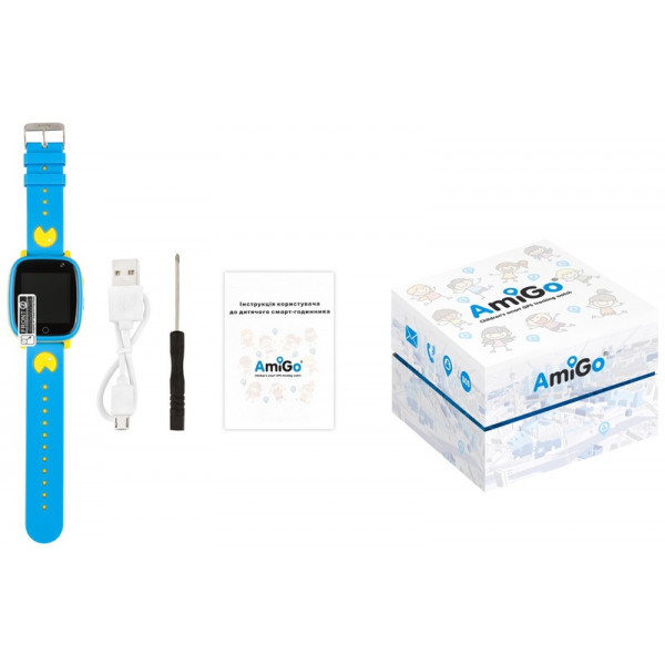 Фото - Дитячий годинник AmiGo GLORY GO001 Camera+LED Blue-Yellow