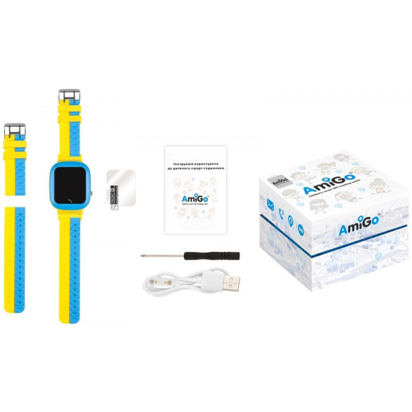 Фото - Детские часы AmiGo GLORY GO004 Camera+LED Blue-Yellow