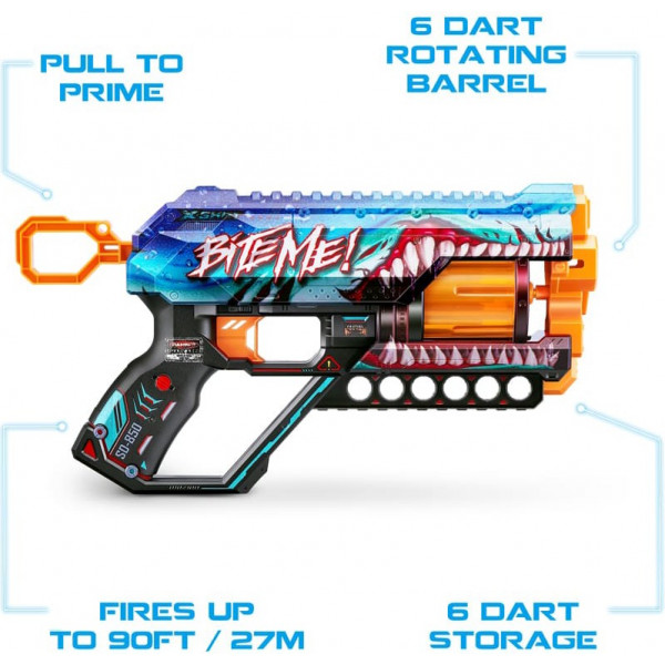Фото - Бластер многозарядный ZURU X-SHOT Skins Griefer  Shark Thrasher (12 патронов) (36561В)