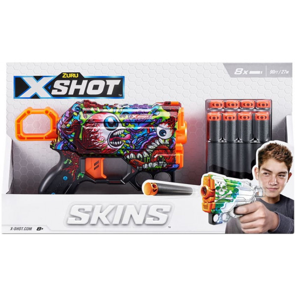 Фото - Бластер однозарядний ZURU X-SHOT Skins Menace Scream (8 патронів) (36515J)
