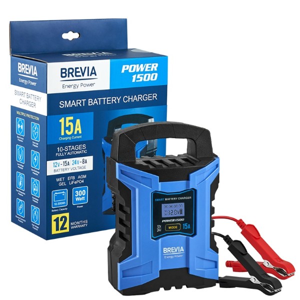 Фото - Пускозарядное устройство Brevia POWER1500 15A 12V/24V 10-300Ah (21500EP)