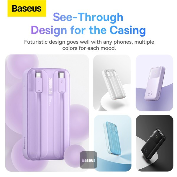 Фото - Батарея мобильная Baseus Comet Series 20000mAh 22,5W PD,QC USB-C,USB-A, with Cable Lightning/USB-C Purple (PPMD020105)
