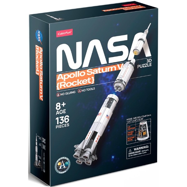 Фото - 3D пазли Cubic Fun NASA "Ракета Аполлон Сатурн-5" (DS1059h)