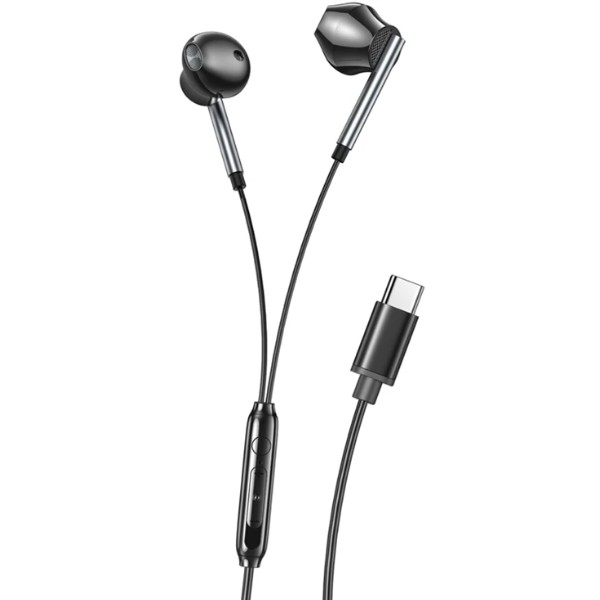 Фото - Наушники вкладыши проводные XO EP66 Crescent Type-C digital decoding flat earphone, black (XO-EP66-Black)