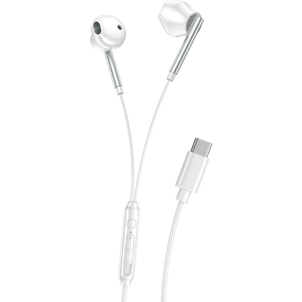 Фото - Наушники вкладыши проводные XO EP66 Crescent Type-C digital decoding flat earphone, white (XO-EP66-White)