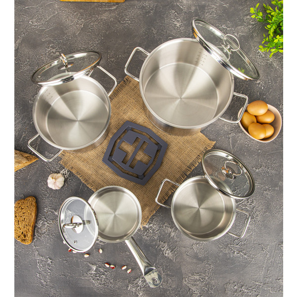 Фото - Набір посуду Vinzer 50040  Universum Compact 5 пр.