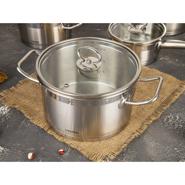 Фото - Набір посуду Vinzer 50040  Universum Compact 5 пр.