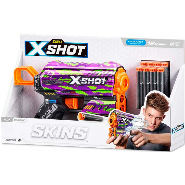 Фото - Бластер многозарядный ZURU X-Shot Skins Flux Crucifer, 8 патронов (36516J)