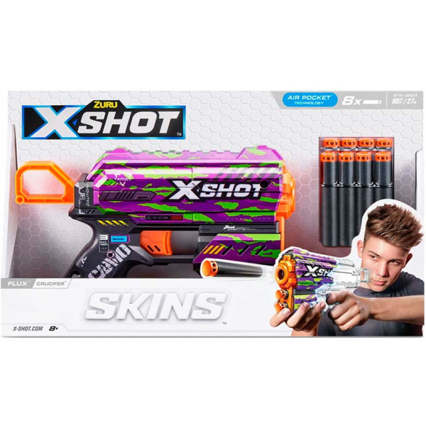 Фото - Бластер многозарядный ZURU X-Shot Skins Flux Crucifer, 8 патронов (36516J)