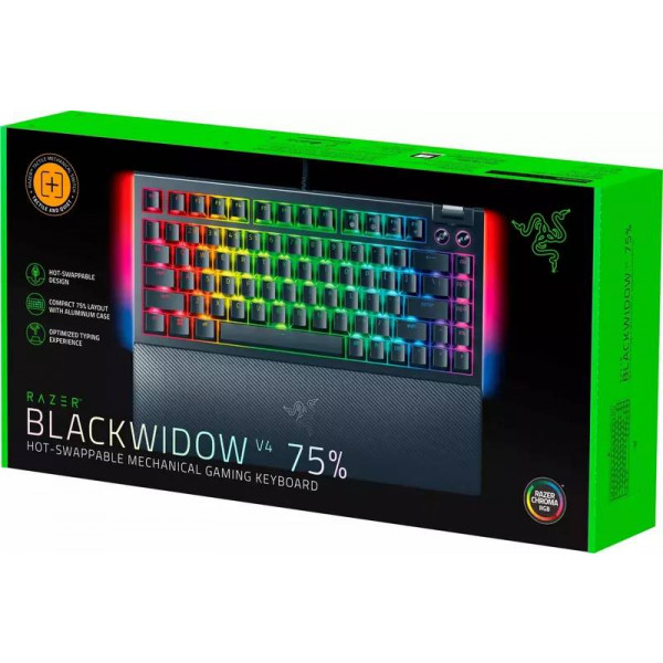 Фото - Клавіатура дротова ігрова Razer BlackWidow V4 75% Black (RZ03-05000100-R3M1)