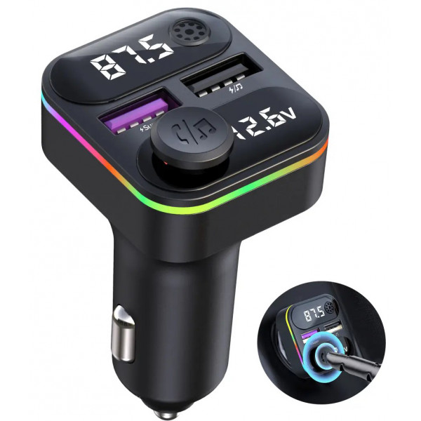 Фото - FM модулятор INSPIRE C37 MP3 2xUSB 12-24V Black (FM-C37)