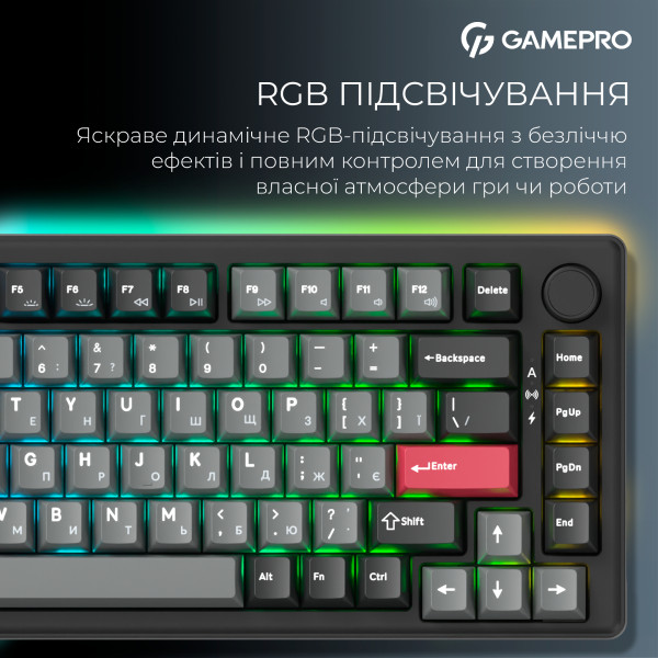 Фото - Клавіатура бездротова ігрова GamePro Asgard Yord Keychron Super Black (MK266BK)