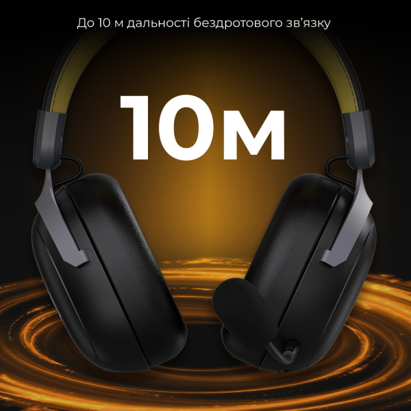 Фото - Гарнітура бездротова ігрова Ajazz AHM08 MAX 3-Mode Black (AHM08-MAX-BGY)