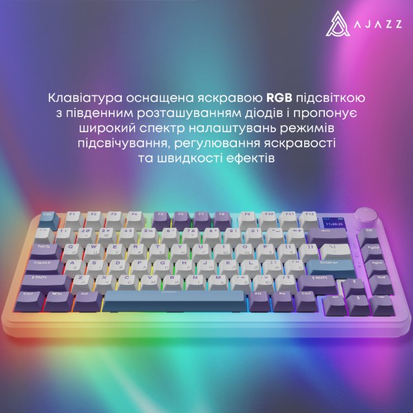 Фото - Клавіатура бездротова ігрова Ajazz AK820 MAX Magnetic switches (AK820MAX-M-PWB)