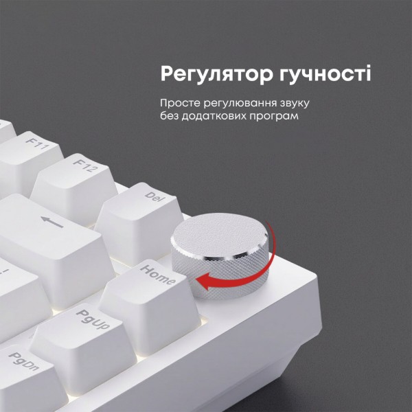 Фото - Клавиатура проводная игровая Ajazz AK820 Red Switch White USB-C (AK820-R-W)