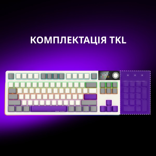 Фото - Клавиатура беспроводная игровая Lorgar KBP70TKLW Wireless TKL Mechanical Pro Beige (LRG-KBP70TKLW-RT-US)