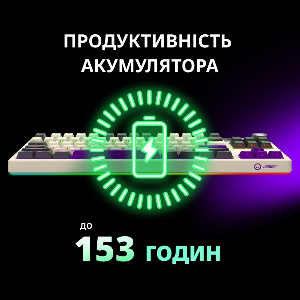 Фото - Клавиатура беспроводная игровая Lorgar KBP70TKLW Wireless TKL Mechanical Pro White (LRG-KBP70TKLW-WH-US)