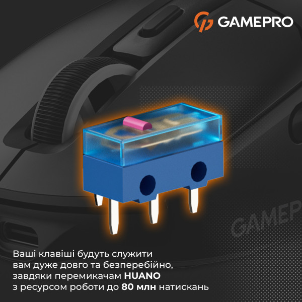 Фото - Миша бездротова ігрова GamePro Genesis Airmaster Wireless/Bluetooth/USB PixArt PAW3311 Sensor Black (GM167B)