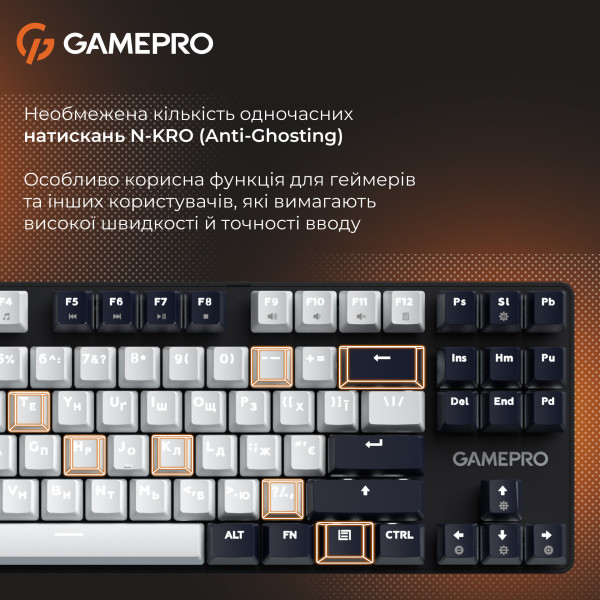Фото - Клавиатура проводная GamePro Genesis Metallic Outemu Red Swithes USB Black (MK110B)