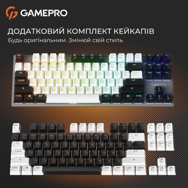 Фото - Клавіатура бездротова ігрова GamePro Genesis Joker Pro 87% Wireless/Bluetooth/USB Gray (MK124G Pro)