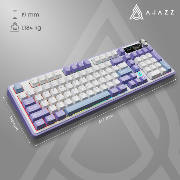 Фото - Клавіатура бездротова ігрова Ajazz AK980 V2 Gift Switch V2 Purple White Blue (AK980-V2-G-PWB)