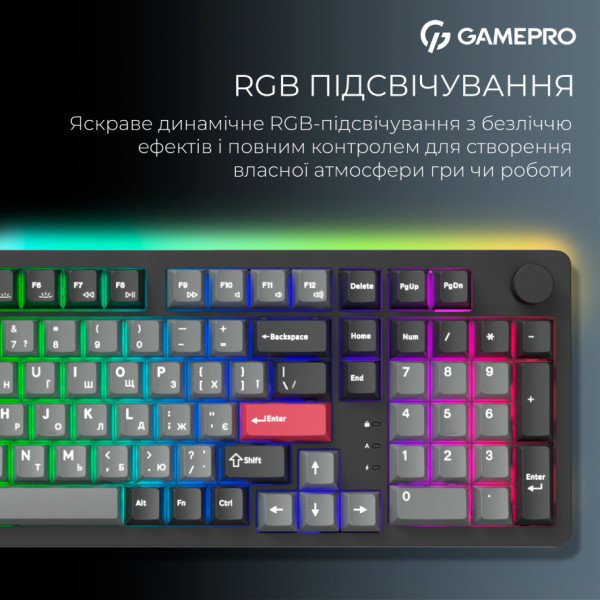 Фото - Клавіатура бездротова ігрова GamePro Asgard Drakkar Keychron Super Black (MK305BK)