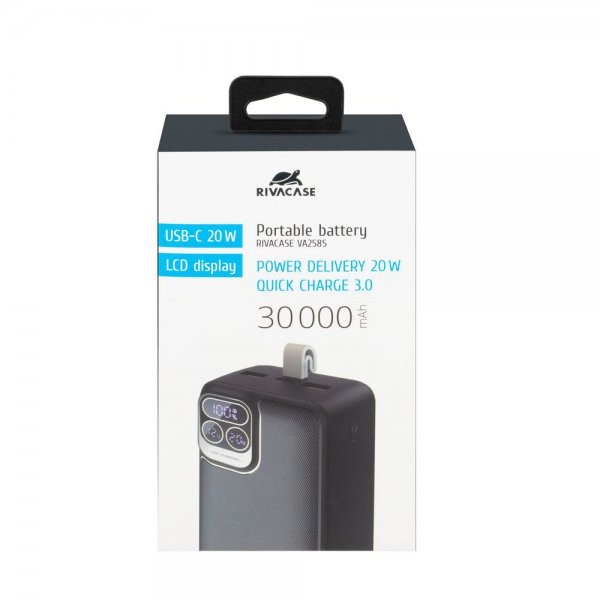 Фото - Батарея мобільна RIVACASE RIVAPOWER 30000 mA Black (VA2585)