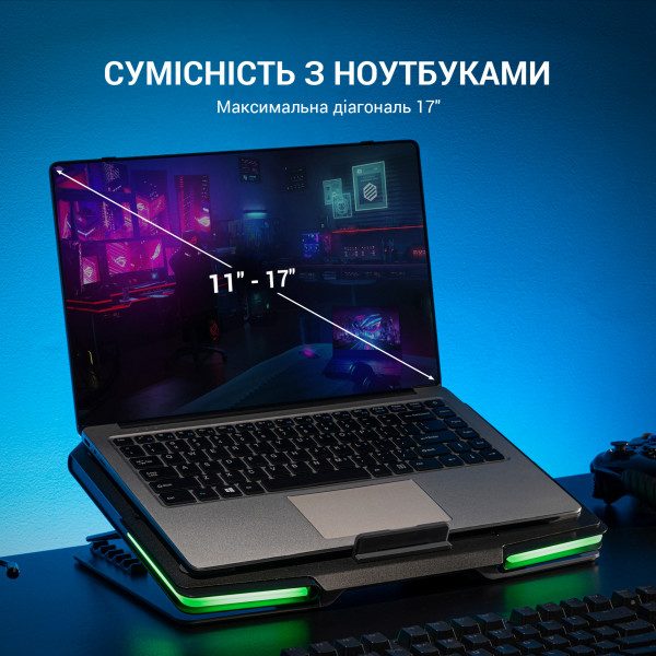 Фото - Підставка під ноутбук охолоджуюча GamePro CP1540 RGB