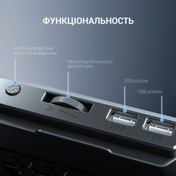 Фото - Підставка під ноутбук охолоджуюча GamePro CP670 Black