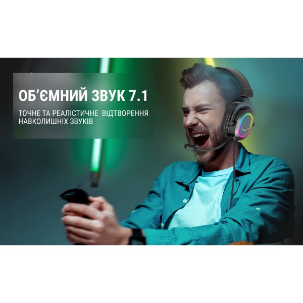 Фото - Гарнітура дротова ігрова Fifine Black RGB (H6)