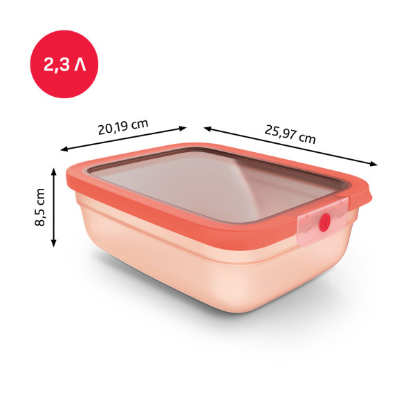 Фото - Ємність для зберігання Tefal N1211410 ONECLICK 2,3 л помаранчевий
