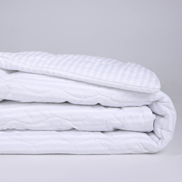 Фото - Ковдра зимова двоспальна євро MirSon Бавовняна №183 Сolor Fun Line 17-0605 Stripe White 220х240 см +нав 2 шт. (2200010856200)